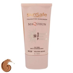 ضد آفتاب کرم‌ پودری بژ طلایی مکی‌ سان SPF50 سان سیف