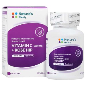 نیچرز پلنتی فارماسیوتیکال ویتامین ث+رز هیپس 60/قرص/500 میلی گرم